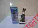 Lion-fish Singapore Souvenir 5 Lion Head Appetizer Forks Cocktail W Holder Mascot Merlion