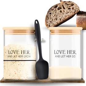 Love Her Goods 198168824665 Sourdough Starter And Discard Jar Kit 2 X 32 Oz Wide Mouth Glass Jars With