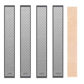 Lunmgleng 658370672794 4 Pcs Diamond Sharpening Stone With Leather Strop -coarse/medium/fine Grit 24