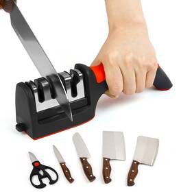 S001 Lupekabe 4-in-1 Knife Sharpener 4-stage Quick Sharpening Kit Ceramic Rod Anti
