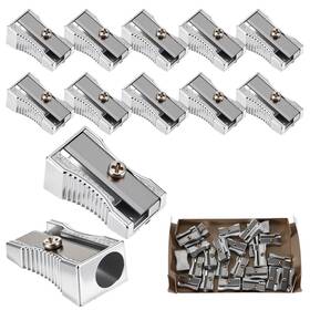 A0mnetgy Lusofie 733391 1 24 Pcs Metal Pencil Sharpeners One Hole Handheld Sharpener Sliver