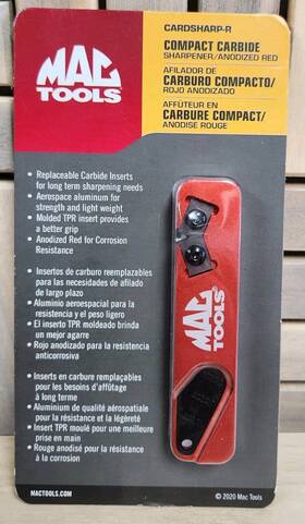 Mac Tools 810485024039 Compact Carbide Sharpener/anodized Red- Cardsharp-r