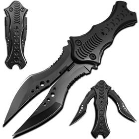 Madsabre 192864127794 8.2 Inch Cool Double Blade Pocket Knife Camping Folding With Clip