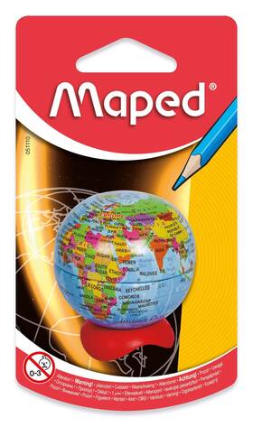 034751ta Maped Globe 1 Hole Pencil Sharpener - Compact Desk Set Of Multi-color