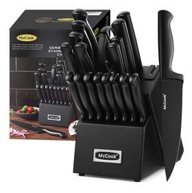 2be0911-jj-2712 Mccook Premium Black Knife Sets German Stainless Steel Kitchen Knives Bloc 2be0911-jj-2712 Mccook Premium Black Knife Sets German Stainless Steel Kitchen Knives Bloc