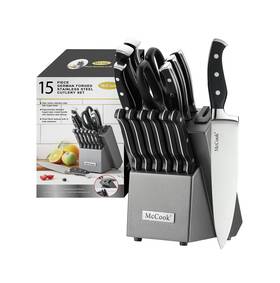 Mccook 653858041109 Knife Sets German Stainless Steel Kitchen Block Set W... Fast