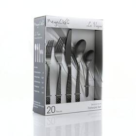 Megachef 672975125615 La Vague 20 Piece Flatware Utensil Set Stainless Steel Silverware M
