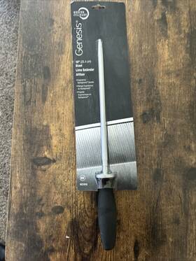 M21010 Mercer Cutlery Culinary Genesis Knife Sharpening Steel Ergonomic Black Handle