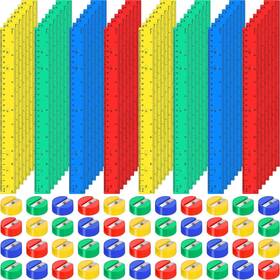Rulers-72 Mifoci 300 Pcs 12 Inch Plastic Rulers And Mini Round Manual Pencil Sh