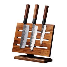 Ms-1804 Mitsumoto Sakari Japanese Magnetic Knife Block Acacia Wood Knives H