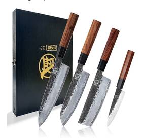 Ms-2680 Mitsumoto Sakari Japanese Chefs Knife Set 4 Pcs Professional Hand Forged Kitchen Chef