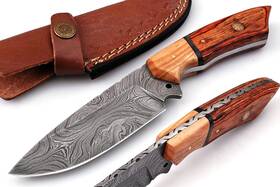Mohid Ent 785571385854 Damascus Knives For Hunting Skinning - Fixed Blade Knife With Sheath