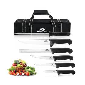 Mossy Oak 820909684664 Kitchen Knife Set 6 Pcs Chef Knives With Roll Bag Sharp... Fast Ship