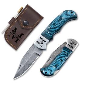 Dk01 Motiwear Custom Pocket Knife Gifts For Men Personalized Damascus Folding Engra