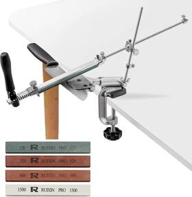Moviron 726084818255 Professional Knife Sharpener With 4 Whetstones 360 Rotation Flip Design Fixed