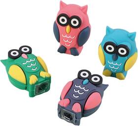 Jbd8-11 Mozxirz 4 Pcs Cute Pencil Sharpener And Eraser 2-in-1 Cartoon Owl Small