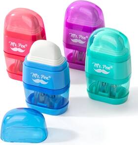 Sueh04m139 Mr. Pen Pen- Pencil Sharpener And Eraser 4 Pack Red Purple Blue Green