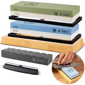Mt Diablo 198168085912 Wet Stone Sharpening Kit- This Whetstone Kit Includes 2 Dual Grit