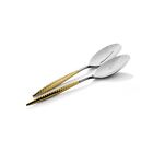 Mt0995 Namb Braid Piece Gold Salad Server Set 672275309951