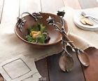 4011006 Mud Salad Nest Serving Tableware Utensil Feather Wood Bird Pie
