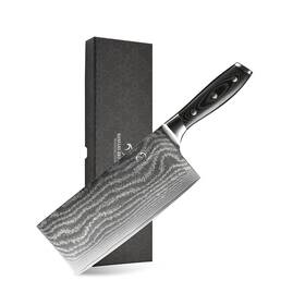 Nf-d3104a Nanfang Brothers Damascus Cleaver Knife 7 Inch Professional Kitchen With Non-slip Micar