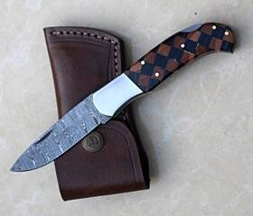 Nesmo-508 Nesmo Mz-508 Damascus Steel Pocket Knife Folding Hunting Knives 7 Inch Back Lock W