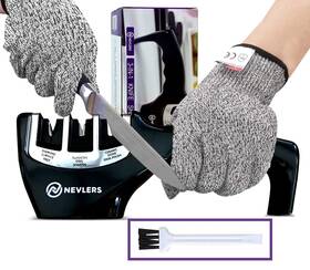 Nk3n1knfs27 Nevlers 3 In 1 Kitchen Knife Sharpener With Cut Resistant Gloves Shar