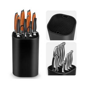 N1211 Ninonly Knife Block Without Knives 2 In 1 Universal Square Holder For K