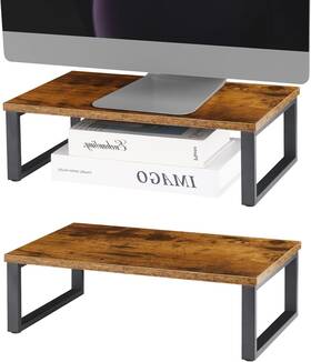 R02-rmm02 Norceesan Monitor Stand Riser 2 Pack Laptop Holder Wood Computer Stands V Inch