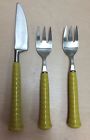 Noritake Radiant Japan Primastone Knife Forks Yellow Ceramic Stainless