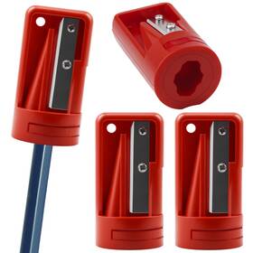 241676-us Notoke Carpenter Pencil Sharpener 4 Pack Manual Portable Woodworking Red