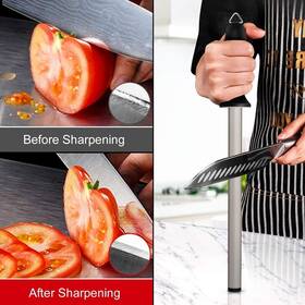 Nsi 832214182442 600 Grit 12 Inch Diamond Kitchen Knife Sharpening Steel Rod