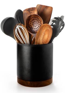 Nucookery 770807427316 360 Rotating Utensil Holder 7.2 Inch Kitchen Crock Ceramic