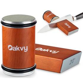 Oakvy 642461174076 Rolling Knife Sharpener - Diamond And Ceramic Discs Multi-angl