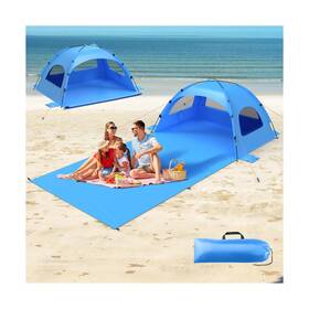 250019 Oaoa Innovation Beach Tent Sun Shelter With Extended Sand Mat 114 82inch Upf 50 Pr