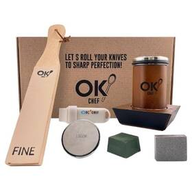 Mark02 Okchef Rolling Knife Sharpener With Doble Side Leather Strop And 15 18 20 22 Degr