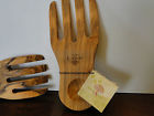 01091 Olive Set France Curved Berard Servers Salad 2 Hands Wood