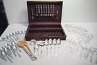 Oneida Prestige Plate Grenoble Silver Flatware Set In Wooden Chest