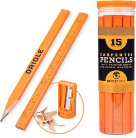 Orl-tbsp-0015 Oriole Tools Professional Carpenter Pencils Kit With Storage 17 Piece Set Clear Orange