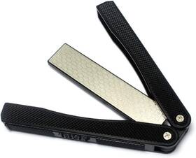 Oudtinx 656664534766 400/600 Grit Pocket Knife Sharpener Folding Diamond Silver Black