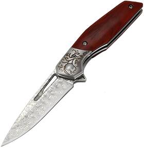 Vg10 Outroar Gear Dam 1 Folding Pocket Knife With 3 Inch Steel Blade Damascus Look