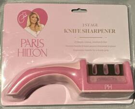 Paris Hilton Ph1231-as 3-stage Manual Knife Sharpener Pink Non-slip Base Ergonomic