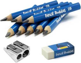 Pb2b1 Pencil Buddies Short 2b Jumbo Pencils For Kids Thick Triangle Shape 2-8 Year O