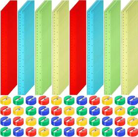 Htn-perkoop-1832 Perkoop 60 Pcs 12 Inch Plastic Rulers And Mini Round Classic Color