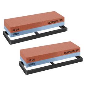 Powertec 445023227233 Sharpening Stone Dual Sided 400/1000 Grit Whetstone Knife Wit
