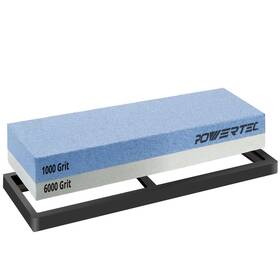 Powertec 843441127598 Sharpening Stone Dual Sided 1000/6000 Grit Whetstone Knife