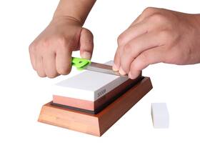 Prime Cook 098338988886 Sharpening Stone Set 1000/3000 2-sided Grit Whetstone With Bambo