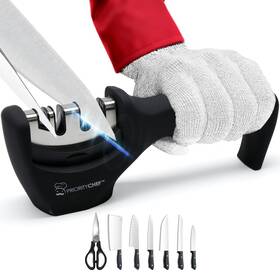 Priority Chef 060744730040 Prioritychef Kitchen Knife Sharpener Tool Heavy Duty 4 Stage Sharpen Inch