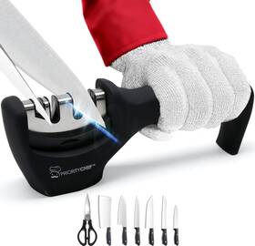 Pc-knsh-4s Priority Chef Kitchen Knife Sharpener Tool Heavy Duty 4 Stage Sharpening Kit And Scisso
