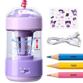 Kb01 Pulsepine Rechargeable Automatic Electric Pencil Sharpener Auto In And Out 3 Purple